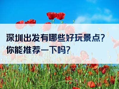 深圳出发有哪些好玩景点？你能推荐一下吗？