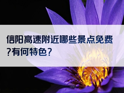 信阳高速附近哪些景点免费？有何特色？
