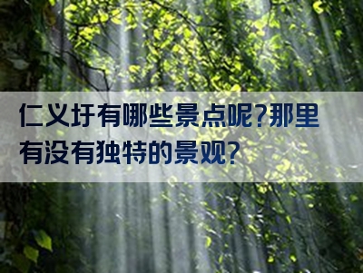 仁义圩有哪些景点呢？那里有没有独特的景观？