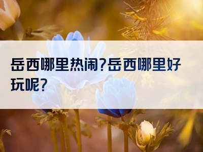 岳西哪里热闹？岳西哪里好玩呢？