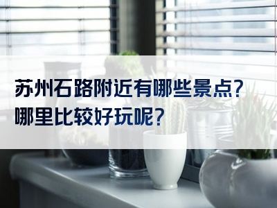 苏州石路附近有哪些景点？哪里比较好玩呢？