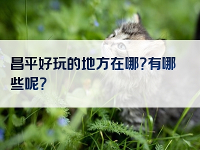 昌平好玩的地方在哪？有哪些呢？