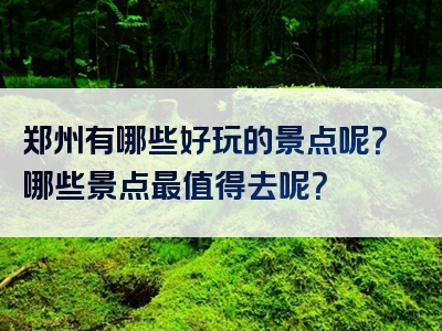 郑州有哪些好玩的景点呢？哪些景点最值得去呢？
