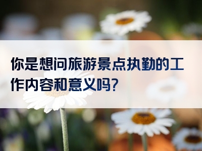 你是想问旅游景点执勤的工作内容和意义吗？