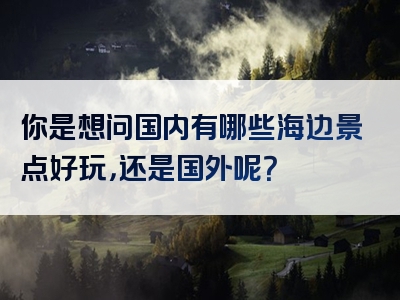 你是想问国内有哪些海边景点好玩，还是国外呢？