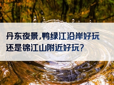 丹东夜景，鸭绿江沿岸好玩还是锦江山附近好玩？