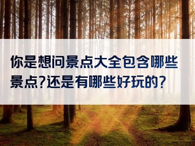 你是想问景点大全包含哪些景点？还是有哪些好玩的？