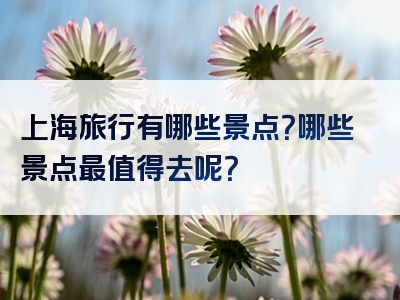 上海旅行有哪些景点？哪些景点最值得去呢？