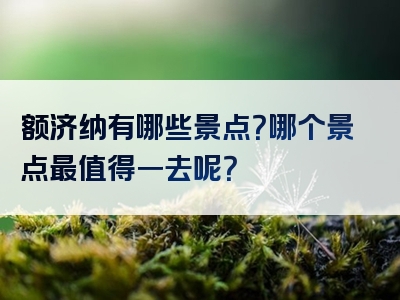 额济纳有哪些景点？哪个景点最值得一去呢？