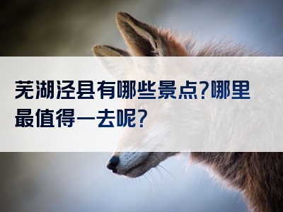 芜湖泾县有哪些景点？哪里最值得一去呢？