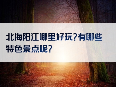北海阳江哪里好玩？有哪些特色景点呢？