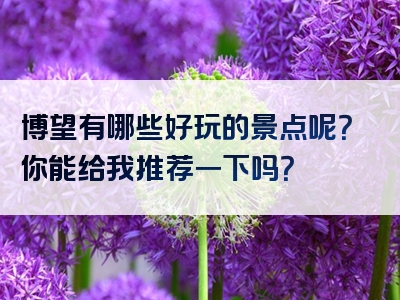 博望有哪些好玩的景点呢？你能给我推荐一下吗？