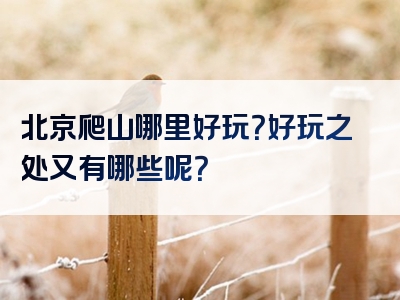 北京爬山哪里好玩？好玩之处又有哪些呢？