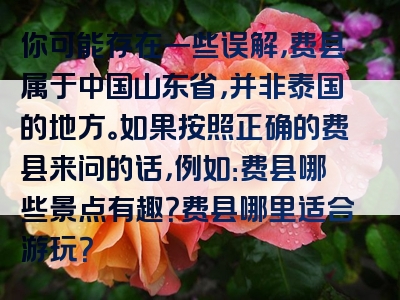 你可能存在一些误解，费县属于中国山东省，并非泰国的地方。如果按照正确的费县来问的话，例如：费县哪些景点有趣？费县哪里适合游玩？