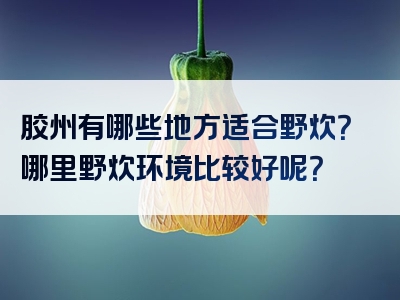 胶州有哪些地方适合野炊？哪里野炊环境比较好呢？