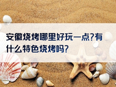 安徽烧烤哪里好玩一点？有什么特色烧烤吗？