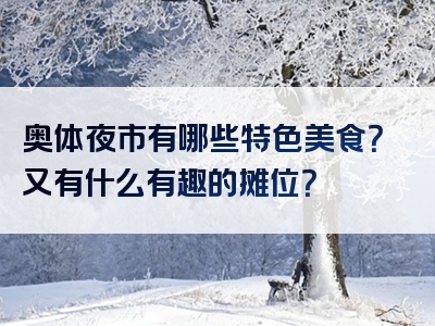 奥体夜市有哪些特色美食？又有什么有趣的摊位？