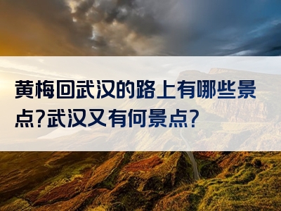 黄梅回武汉的路上有哪些景点？武汉又有何景点？