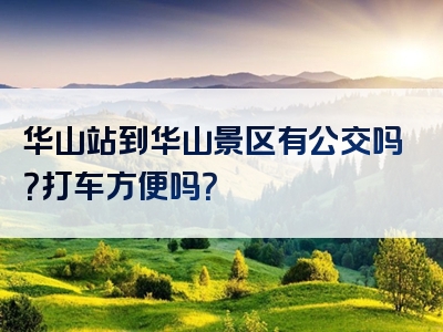 华山站到华山景区有公交吗？打车方便吗？