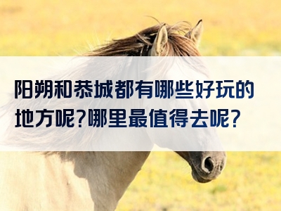 阳朔和恭城都有哪些好玩的地方呢？哪里最值得去呢？