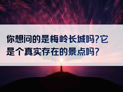 你想问的是梅岭长城吗？它是个真实存在的景点吗？