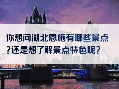 你想问湖北恩施有哪些景点？还是想了解景点特色呢？