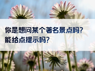 你是想问某个著名景点吗？能给点提示吗？