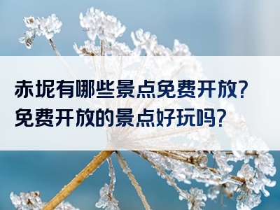 赤坭有哪些景点免费开放？免费开放的景点好玩吗？