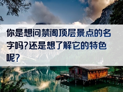 你是想问禁阁顶层景点的名字吗？还是想了解它的特色呢？