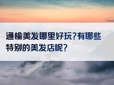 通榆美发哪里好玩？有哪些特别的美发店呢？