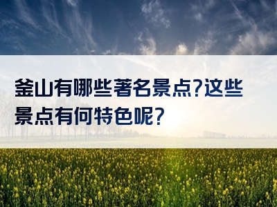 釜山有哪些著名景点？这些景点有何特色呢？