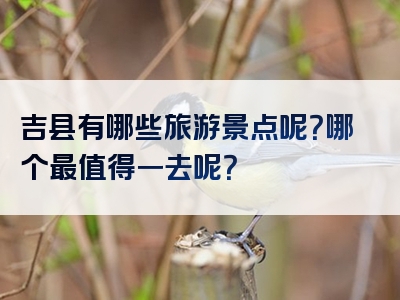 吉县有哪些旅游景点呢？哪个最值得一去呢？