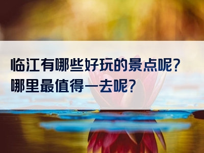 临江有哪些好玩的景点呢？哪里最值得一去呢？