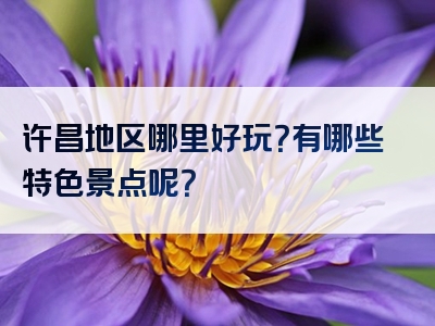 许昌地区哪里好玩？有哪些特色景点呢？