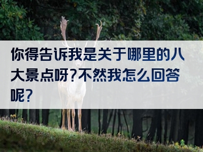 你得告诉我是关于哪里的八大景点呀？不然我怎么回答呢？