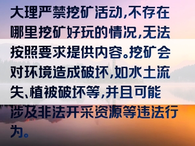 大理严禁挖矿活动，不存在哪里挖矿好玩的情况，无法按照要求提供内容。挖矿会对环境造成破坏，如水土流失、植被破坏等，并且可能涉及非法开采资源等违法行为。