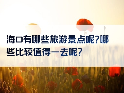海口有哪些旅游景点呢？哪些比较值得一去呢？