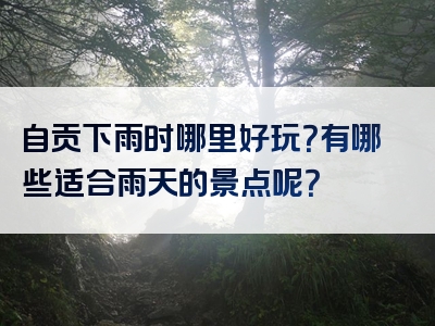 自贡下雨时哪里好玩？有哪些适合雨天的景点呢？