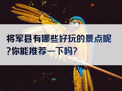 将军县有哪些好玩的景点呢？你能推荐一下吗？