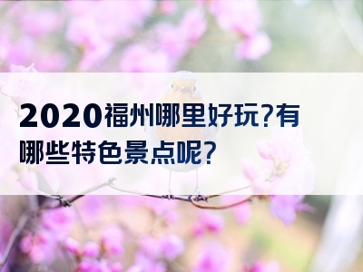 2020福州哪里好玩？有哪些特色景点呢？