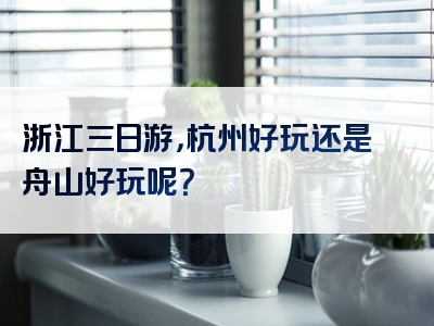 浙江三日游，杭州好玩还是舟山好玩呢？