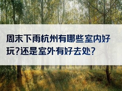 周末下雨杭州有哪些室内好玩？还是室外有好去处？