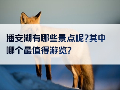 潘安湖有哪些景点呢？其中哪个最值得游览？