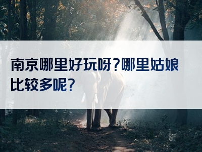 南京哪里好玩呀？哪里姑娘比较多呢？