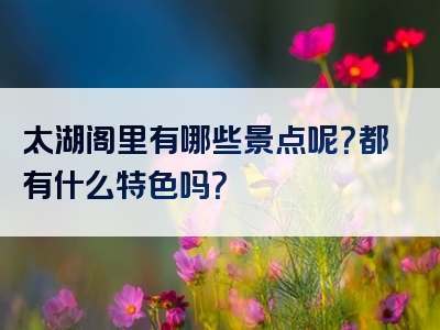 太湖阁里有哪些景点呢？都有什么特色吗？