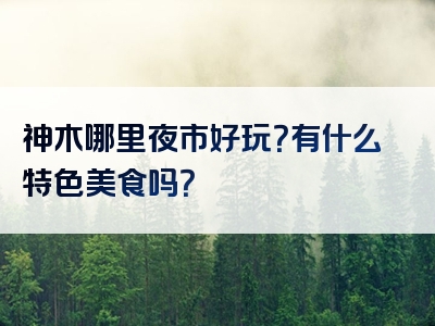 神木哪里夜市好玩？有什么特色美食吗？