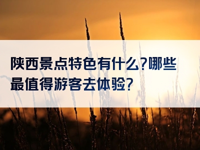 陕西景点特色有什么？哪些最值得游客去体验？