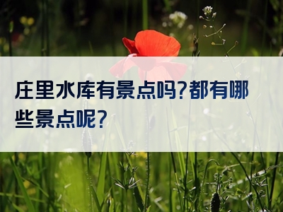 庄里水库有景点吗？都有哪些景点呢？