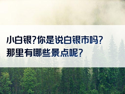 小白银？你是说白银市吗？那里有哪些景点呢？