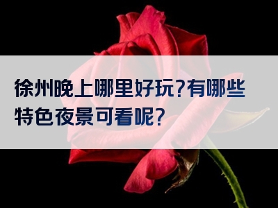 徐州晚上哪里好玩？有哪些特色夜景可看呢？